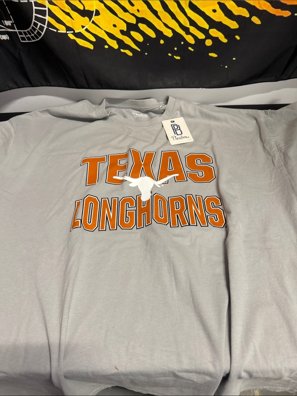 Texas Longhorns Gray Graphic Tee with Orange Logo